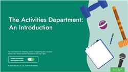 The Activities Department: An Introduction